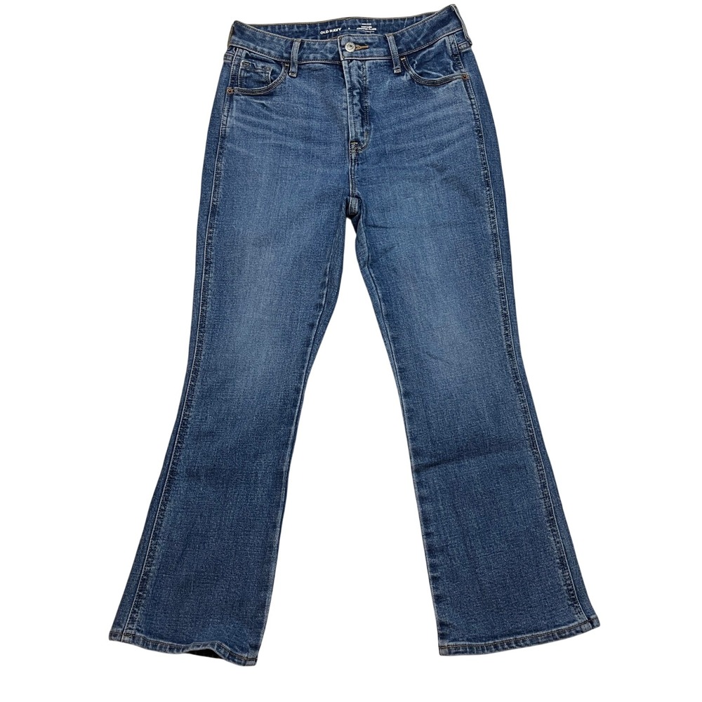 Old Navy Jeans‎ Womens 2 Blue Vintage Cropped Flare High Rise Secret-Smooth